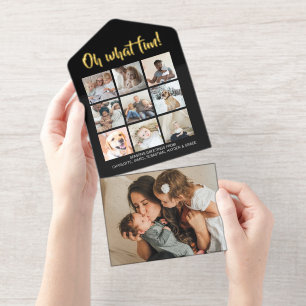 Oh What Fun Christmas Personalized 10 Photo All In One Invitation