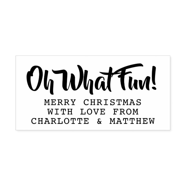 Oh What Fun Christmas personalized Rubber Stamp (Imprint)