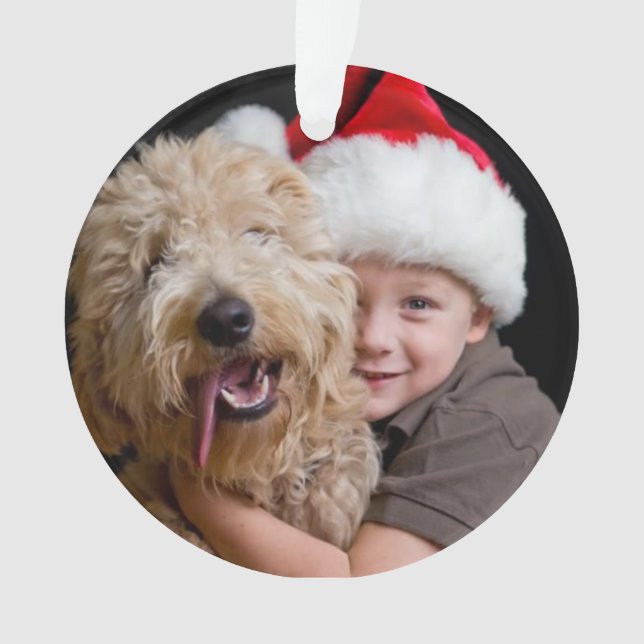 Oh What Fun Christmas Photo Acrylic Ornament  (devant)