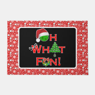 Oh What Fun Christmas Pickleball Snowball Ho Ho Ho Doormat