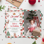 Oh What Fun! Christmas Santa 1st Birthday Photo Invitation<br><div class="desc">Oh What Fun! Christmas Santa 1st Birthday Photo Invitation</div>