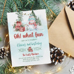 Oh What Fun Christmas Snowman Birthday Party Invitation<br><div class="desc">Oh What Fun Christmas Snowman Birthday Party Invitation</div>