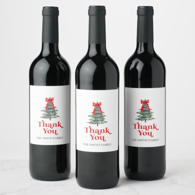 Oh What Fun Christmas Tree 1st Birthday Wine Label (Bottles)