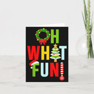 Oh What Fun Christmas With Wreath And Tree  Card