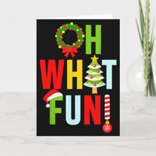 Oh What Fun Christmas With Wreath And Tree  Card