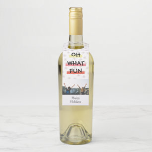 Oh What Fun Colour Block Christmas Photo Bottle Ta Tag