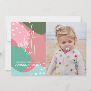 Oh What Fun Colourful Mod Abstract Christmas Card