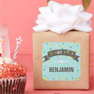 Oh What Fun Confetti Birthday Thank You Sticker