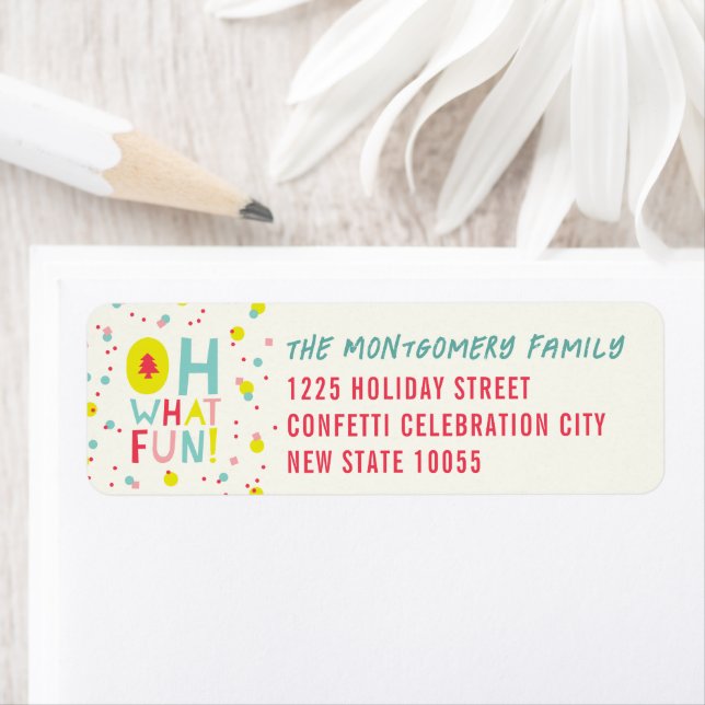 Oh What Fun Confetti Dots Holiday Adresse de retou (En situation)