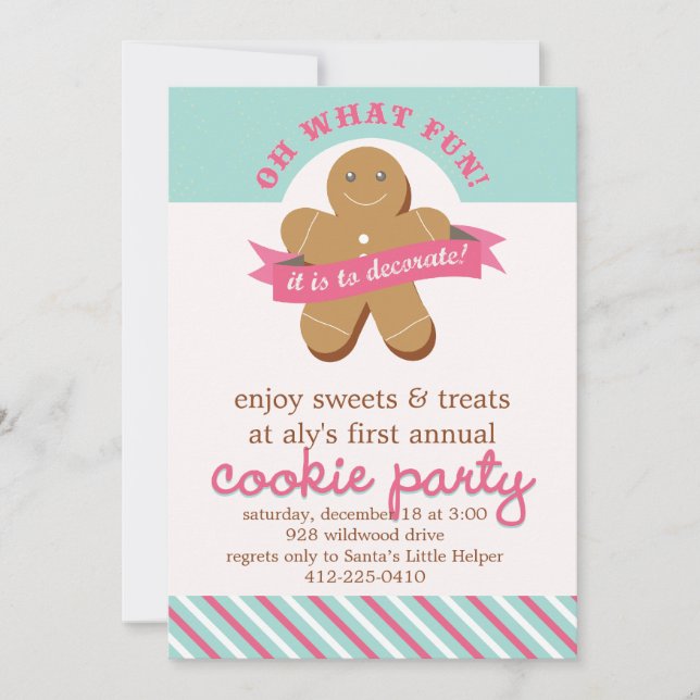Oh What Fun! - Cookie Exchange Party Invitation (Front)