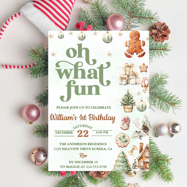  Oh What Fun Cookies Christmas Birthday Party Invitation (Creator Uploaded)