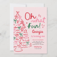Oh What Fun Coquette Bow Christmas Tree Birthday