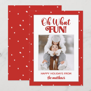 Oh What Fun Cute Script Photo Carte de Noël
