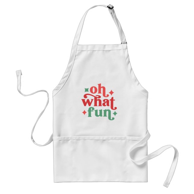 Oh What Fun - Festive Holiday Typography Standard Apron (Front)