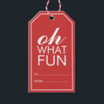 Oh What Fun Gift Tags<br><div class="desc">Christmas gift tag featuring the greeting "Oh what fun". © Mood 4 Cute</div>