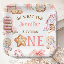 Oh What Fun Gingerbread 1st Birthday Girl
