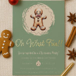 Oh What Fun Gingerbread Man Holiday Party | Green<br><div class="desc">Add a sprinkle of sweetness and sparkle to your seasonal soirée with this Green Oh What Fun Gingerbread Man Holiday Party Invitation! Featuring a charming gingerbread man and festive design elements, this invitation captures the warmth and whimsy of the holidays with a playful gingerbread party theme. Elegant foil script shines...</div>