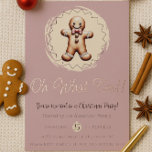 Oh What Fun Gingerbread Man Holiday Party | Pink<br><div class="desc">Add a sprinkle of sweetness and sparkle to your seasonal soirée with this Pink Oh What Fun Gingerbread Man Holiday Party Invitation! Featuring a charming gingerbread man and festive design elements, this invitation captures the warmth and whimsy of the holidays with a playful gingerbread party theme. Elegant foil script shines...</div>