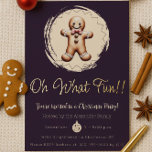 Oh What Fun Gingerbread Man Holiday Party | Purple<br><div class="desc">Add a sprinkle of sweetness and sparkle to your seasonal soirée with this Purple Oh What Fun Gingerbread Man Holiday Party Invitation! Featuring a charming gingerbread man and festive design elements, this invitation captures the warmth and whimsy of the holidays with a playful gingerbread party theme. Elegant foil script shines...</div>