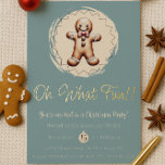 Oh What Fun Gingerbread Man Holiday Party | Teal<br><div class="desc">Add a sprinkle of sweetness and sparkle to your seasonal soirée with this Teal Oh What Fun Gingerbread Man Holiday Party Invitation! Featuring a charming gingerbread man and festive design elements, this invitation captures the warmth and whimsy of the holidays with a playful gingerbread party theme. Elegant foil script shines...</div>