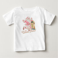 Oh what Fun, Girl 1st Birthday Pink Retro Santa