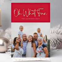 Oh What Fun GOLD Pressed Christmas Red Photo