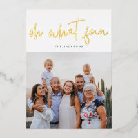 Oh What Fun GOLD Pressed | White | Christmas Photo