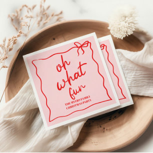 Oh What Fun Hand drawn Christmas Party Napkin