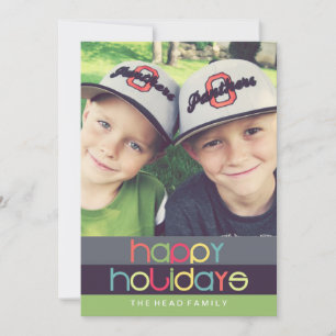 Oh What Fun Happy Holidays Card   5x7   Flat