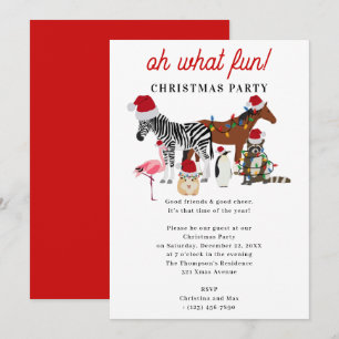 Oh What Fun! Holiday Kids Funny Christmas Party Invitation