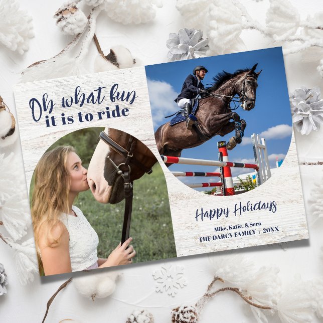 Oh What Fun Horse Rider Christmas Photo Card (Creator Uploaded)