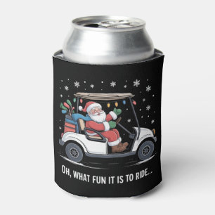 Oh What Fun Is It To Ride Santa Driving Golf Cart  Can Cooler