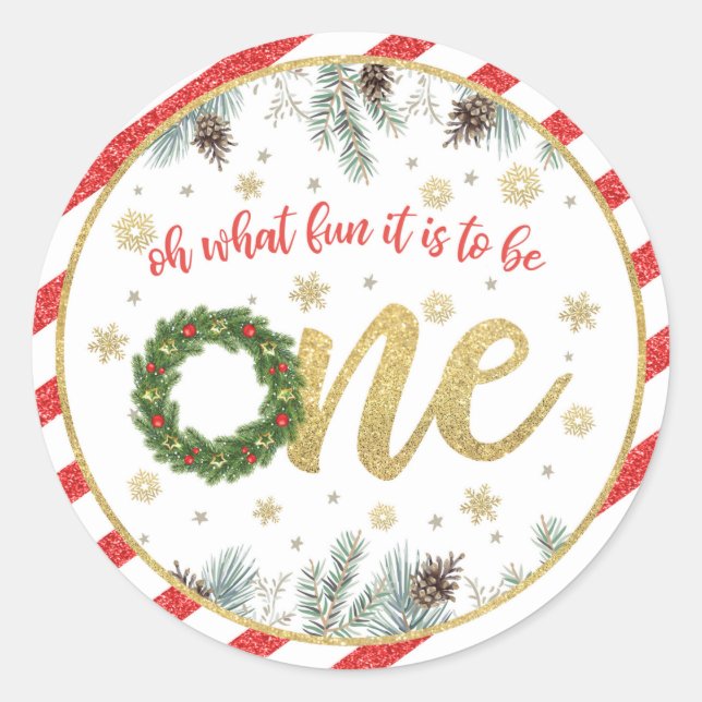 Oh What Fun it is to Be One - Christmas (WR)  Classic Round Sticker (Front)