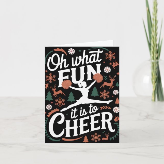 Oh What Fun It Is To Cheer Ugly Cheerleading Xmas  Card (Front)