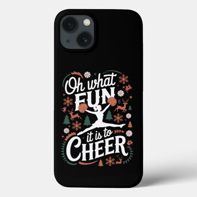 Oh What Fun It Is To Cheer Ugly Cheerleading Xmas Case-Mate iPhone Case (Back)