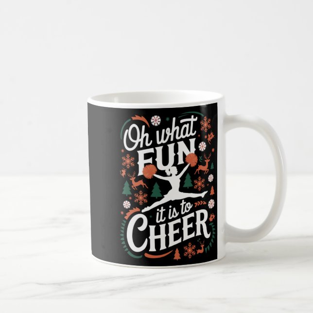 Oh What Fun It Is To Cheer Ugly Cheerleading Xmas  Coffee Mug (Right)