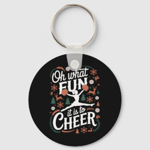 Oh What Fun It Is To Cheer Ugly Cheerleading Xmas Keychain