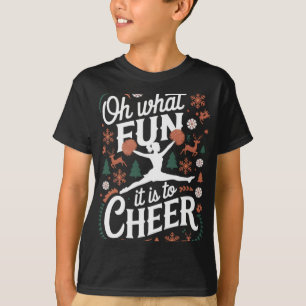 Oh What Fun It Is To Cheer Ugly Cheerleading Xmas  T-Shirt