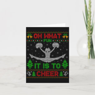 Oh What Fun It Is To Cheer Xmas Cheerleading Ugly Card