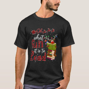 Oh What Fun It Is To Read Christmas Cute Reindeer  T-Shirt