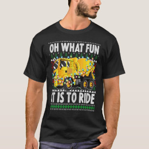 Oh What Fun It Is To Ride  Christmas Mixer Truck T-Shirt