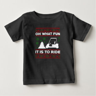 Oh What Fun It Is To Ride Golf Cart Christmas Baby T-Shirt