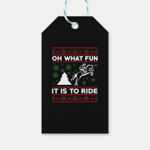 Oh What Fun It Is To Ride Horse UGLY Christmas Gift Tags