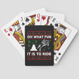Oh What Fun It Is To Ride Horse UGLY Christmas Playing Cards