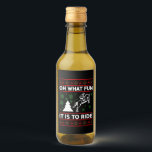 Oh What Fun It Is To Ride Horse UGLY Christmas Wine Label<br><div class="desc">Christmas 2021 Matching family Pyjamas</div>