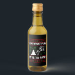 Oh What Fun It Is To Ride Horse UGLY Christmas Wine Label<br><div class="desc">Christmas 2021 Matching family Pyjamas</div>