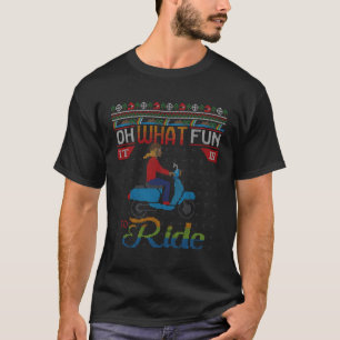 Oh What Fun It Is To Ride Moped Bike Ugly Christma T-Shirt