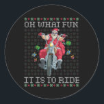 Oh What Fun It Is To Ride Motorcycle Christmas Gif Classic Round Sticker<br><div class="desc">Oh What Fun It Is To Ride Motorcycle Christmas Gift</div>