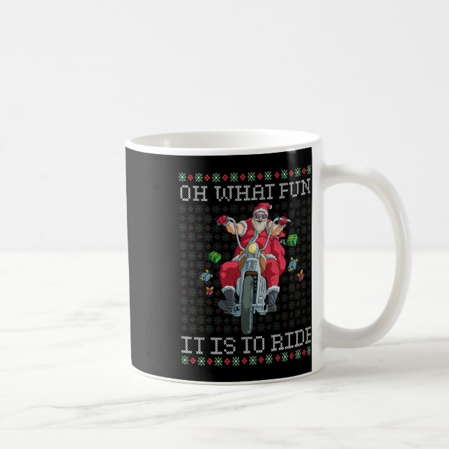 Oh What Fun It Is To Ride Motorcycle Christmas Gif Coffee Mug (Right)