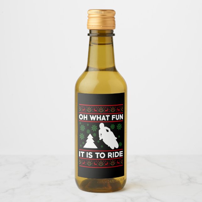 Oh What Fun It Is To Ride Motorcycle Dirt Bike Wine Label (Front)